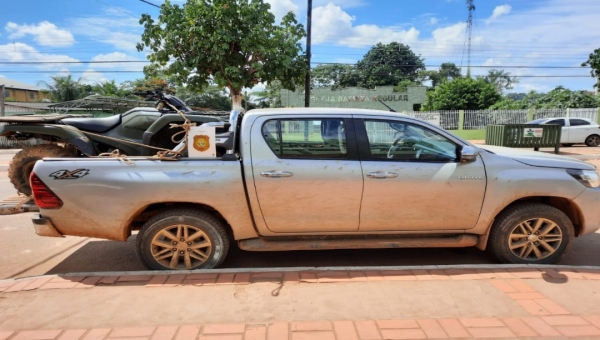 Polícia Civil em Epitaciolândia recupera caminhonete e quadriciclo com o apoio da Polícia Boliviana 